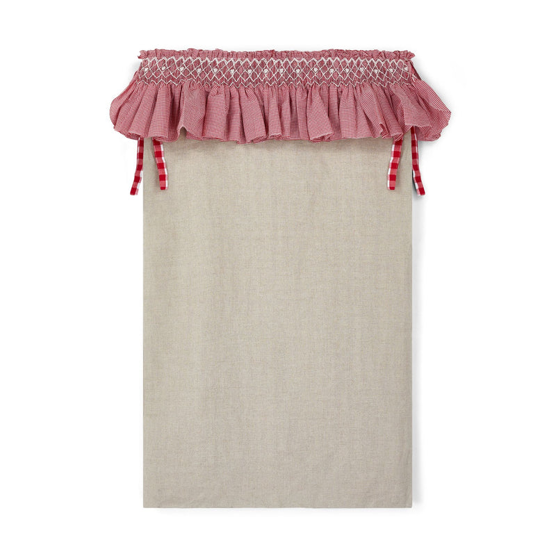 Edit58 x Smock London Linen Sack with Hearts Hand Smocking