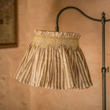 Edit58 x Smock London Elsie Lampshade Skirt Humbug Stripes with Mustard Star Hand Smocking