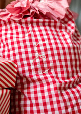 Edit58 x Smock London Red Gingham Sack with Snowflakes Hand Smocking