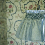 Edit58 x Smock London Elsie Lampshade Skirt Delphinium Cross Stitch with Neptune Hand Smocking