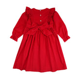 1-2, 2-3 & 3-4y Anna Pavlova Dress Scarlett Needlecord with Golden Gal Smocking