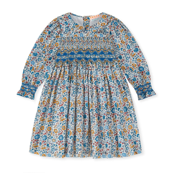 Antoinette Dress with Golden Dusk Hand Smocking Made With Liberty D’anjo