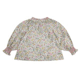 4-6y Bader Ginsberg Blouse with Garnet Hand Smocking made with Liberty Field Flowers