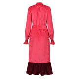 Billie Holiday Dress Very Berry Needlecord with Mulberry Hand Smocking