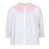 Cleopatra Blouse White with Sour Watermelon Hand Smocking Edition 9