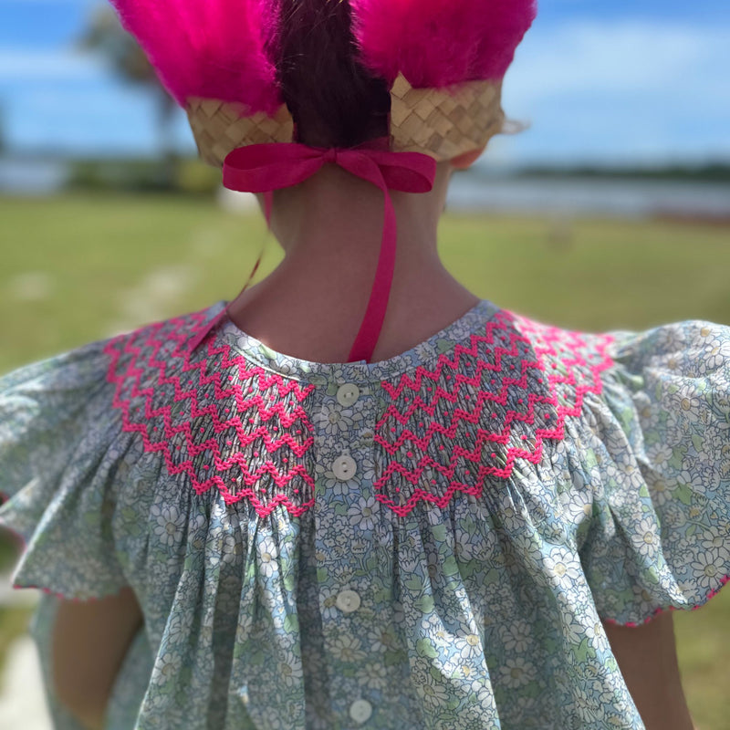 Coco Blouse & Bloomer Set with Barbilicious Hand Smocking made with Liberty Alice W