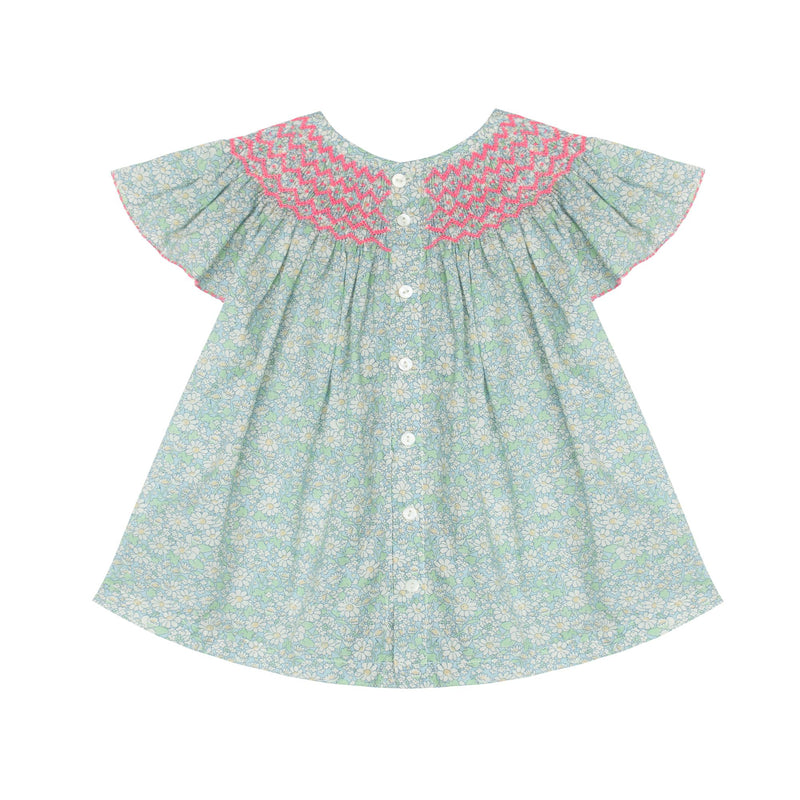 6-8y Coco Blouse with Barbilicious Hand Smocking made with Liberty Alice W