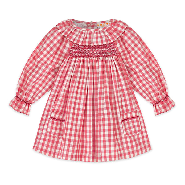 Kahlo Dress Fruit Fool Gingham with Cherryaid Hand Smocking