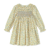 Katherine Johnson Dress Cloudberry Needlecord with Pinkberry Hand Smocking