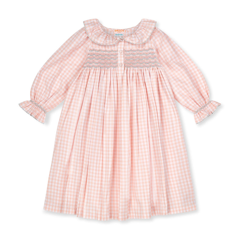 Nightingale Dress Cutie Patootie Gingham with Angel Whispers Hand Smocking