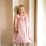 Nightingale Dress Sugar n Spice Stripe with Cherry Drop Hand Smocking