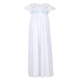 Nightingale Women's Dress Moonstone Short Flutter Sleeves with Ice Stacked Curves Hand Smocking