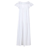 Nightingale Women's Dress Moonstone Short Flutter Sleeves with Ice Stacked Curves Hand Smocking