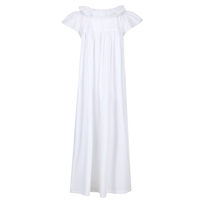 Nightingale Women's Dress Moonstone Short Flutter Sleeves with Ice Stacked Curves Hand Smocking