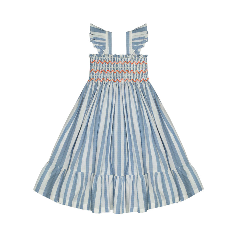 Rachel Carson Dress On The Horizon Stripe with You've Been Tangoed Hand Smocking