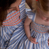 Rachel Carson Dress On The Horizon Stripe with You've Been Tangoed Hand Smocking