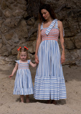 Rachel Carson Dress On The Horizon Stripe with You've Been Tangoed Hand Smocking