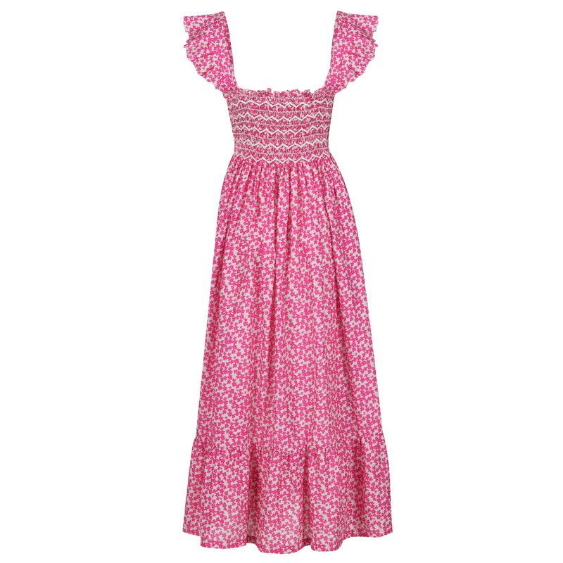 Rachel Carson Women's Dress Bizzy Lizzy Cotton Lawn with Elderflower Hand Smocking