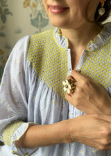 Rosa Parks Women's Blouse Daisy Stripe With Lemon Hand Smocking Edition 5