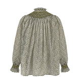 Scholl Blouse with Pine Needle Hand Smocking made with Liberty Feather Meadow Moss Edition 29